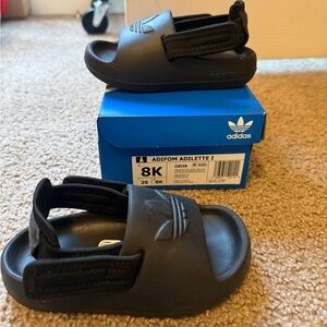 Adidas Kids Black Adilette Sandals